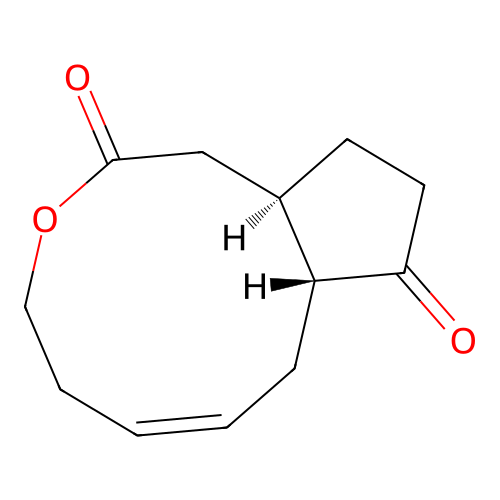 Cyclopent(d)oxecin-2,9-dione, 1,4,5,8,8a,10,11,11a-octahydro-, (6Z,8aR,11aR)- structure
