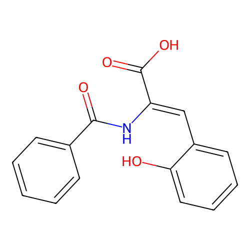 2-Benzamido-3-(2-hydroxyphenyl)prop-2-enoic acid structure