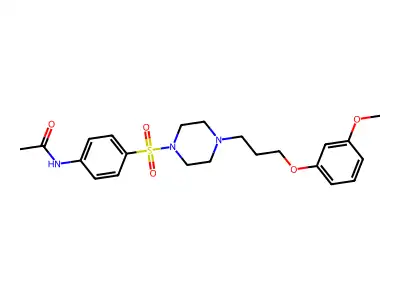 N-[4-[4-[3-(3-methoxyphenoxy)propyl]piperazin-1-yl]sulfonylphenyl]acetamide structure