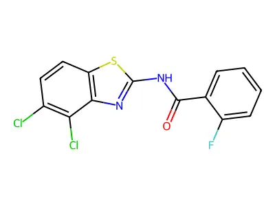 N-(4,5-dichloro-1,3-benzothiazol-2-yl)-2-fluorobenzamide structure
