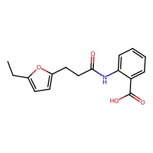 2-{[3-(5-Ethyl-2-furyl)propanoyl]amino}benzoic acid structure