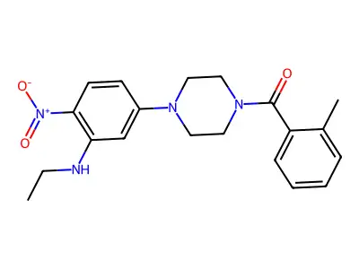 [4-[3-(Ethylamino)-4-nitrophenyl]piperazin-1-yl]-(2-methylphenyl)methanone structure