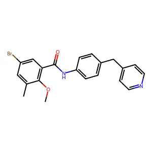 5-bromo-2-methoxy-3-methyl-N-[4-(pyridin-4-ylmethyl)phenyl]benzamide structure