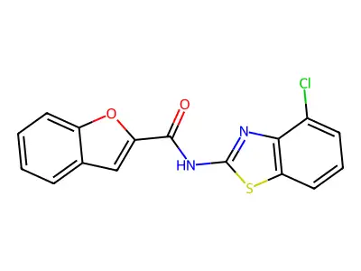 N-(4-chloro-1,3-benzothiazol-2-yl)-1-benzofuran-2-carboxamide structure