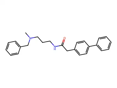 N-[3-[benzyl(methyl)amino]propyl]-2-(4-phenylphenyl)acetamide structure