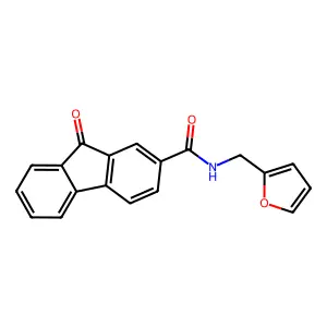 N-(furan-2-ylmethyl)-9-oxofluorene-2-carboxamide structure