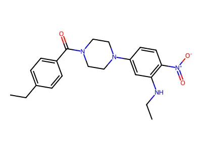 [4-[3-(Ethylamino)-4-nitrophenyl]piperazin-1-yl]-(4-ethylphenyl)methanone structure
