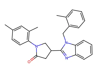 1-(2,4-dimethylphenyl)-4-[1-[(2-methylphenyl)methyl]benzimidazol-2-yl]pyrrolidin-2-one structure