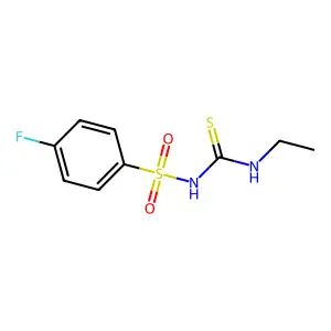N-(ethylcarbamothioyl)-4-fluorobenzenesulfonamide structure
