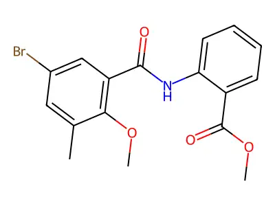Methyl 2-{[(5-bromo-2-methoxy-3-methylphenyl)carbonyl]amino}benzoate structure