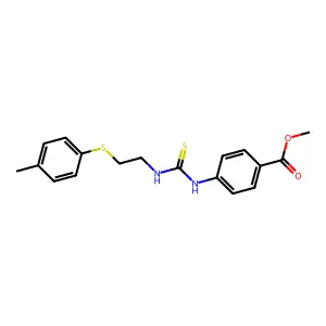 Methyl 4-[({2-[(4-methylphenyl)sulfanyl]ethyl}carbamothioyl)amino]benzoate structure