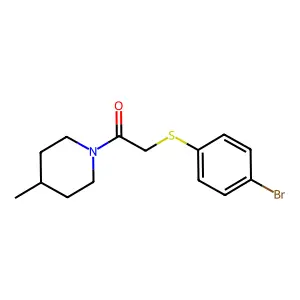 2-(4-Bromophenyl)sulfanyl-1-(4-methylpiperidin-1-yl)ethanone structure