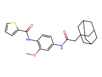 N-[4-[[2-(1-adamantyl)acetyl]amino]-2-methoxyphenyl]thiophene-2-carboxamide structure