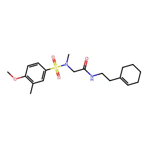 N-[2-(cyclohexen-1-yl)ethyl]-2-[(4-methoxy-3-methylphenyl)sulfonyl-methylamino]acetamide structure