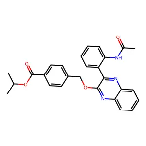 Isopropyl 4-[({3-[2-(acetylamino)phenyl]-2-quinoxalinyl}oxy)methyl]benzoate structure