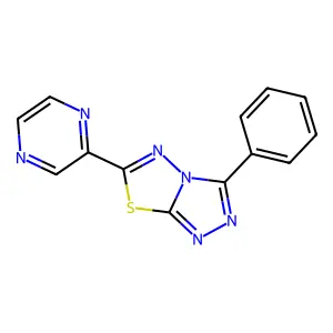 3-Phenyl-6-pyrazin-2-yl-[1,2,4]triazolo[3,4-b][1,3,4]thiadiazole structure