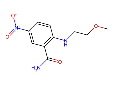 2-(2-Methoxyethylamino)-5-nitrobenzamide structure