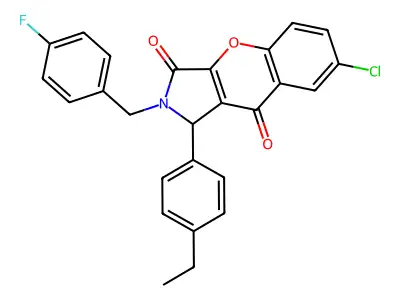 7-chloro-1-(4-ethylphenyl)-2-[(4-fluorophenyl)methyl]-1H-chromeno[2,3-c]pyrrole-3,9-dione structure