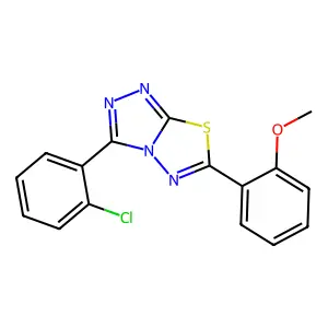 3-(2-Chlorophenyl)-6-(2-methoxyphenyl)-[1,2,4]triazolo[3,4-b][1,3,4]thiadiazole structure