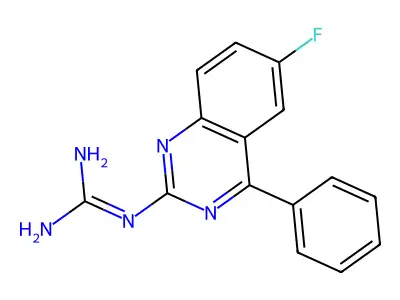 1-(6-Fluoro-4-phenylquinazolin-2-yl)guanidine structure