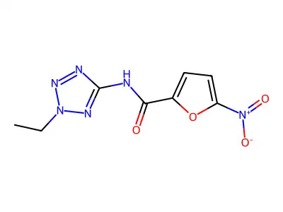 N-(2-ethyltetrazol-5-yl)-5-nitro-2-furamide structure