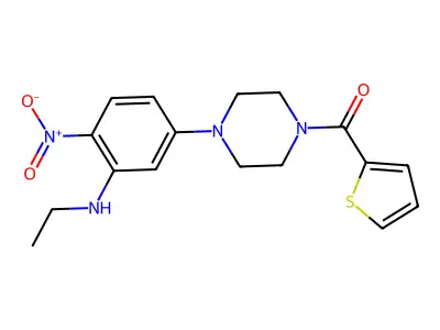 [4-[3-(Ethylamino)-4-nitrophenyl]piperazin-1-yl]-thiophen-2-ylmethanone structure