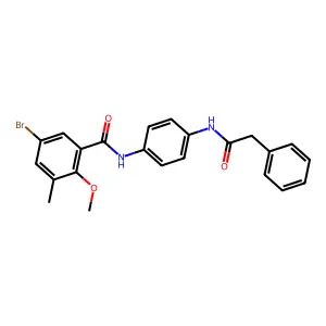 5-bromo-2-methoxy-3-methyl-N-[4-[(2-phenylacetyl)amino]phenyl]benzamide structure