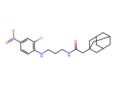 2-(1-adamantyl)-N-[3-(2-chloro-4-nitroanilino)propyl]acetamide structure