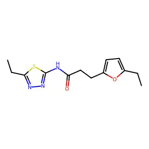 3-(5-ethylfuran-2-yl)-N-(5-ethyl-1,3,4-thiadiazol-2-yl)propanamide structure