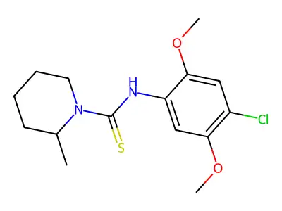 N-(4-chloro-2,5-dimethoxyphenyl)-2-methylpiperidine-1-carbothioamide structure