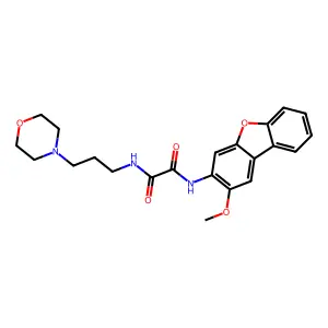 N'-(2-methoxydibenzofuran-3-yl)-N-(3-morpholin-4-ylpropyl)oxamide structure