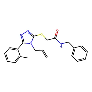 N-benzyl-2-[[5-(2-methylphenyl)-4-prop-2-enyl-1,2,4-triazol-3-yl]sulfanyl]acetamide structure