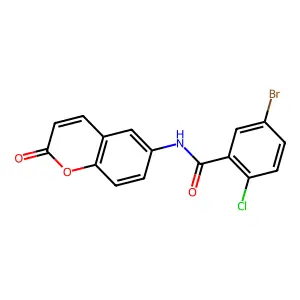 5-溴-2-氯-N-(2-氧代色烯-6-基)苯甲酰胺 structure