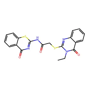 2-[(3-ethyl-4-oxo-3,4-dihydroquinazolin-2-yl)sulfanyl]-N-(4-oxo-4H-1,3-benzothiazin-2-yl)acetamide structure