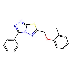 6-[(2-Methylphenoxy)methyl]-3-phenyl-[1,2,4]triazolo[3,4-b][1,3,4]thiadiazole structure