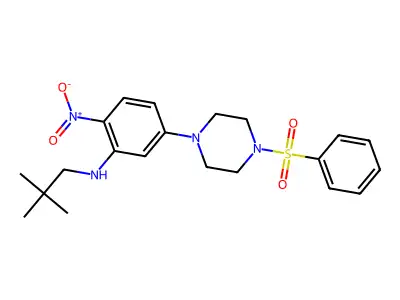 5-[4-(benzenesulfonyl)piperazin-1-yl]-N-(2,2-dimethylpropyl)-2-nitroaniline structure