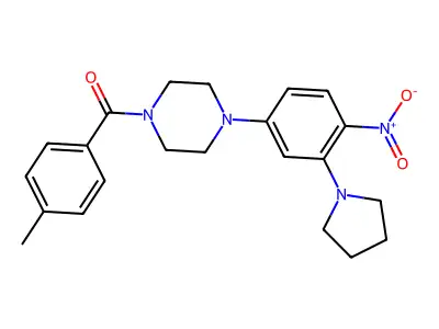 (4-Methylphenyl)-[4-(4-nitro-3-pyrrolidin-1-ylphenyl)piperazin-1-yl]methanone structure
