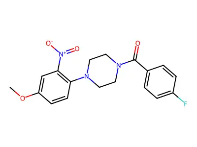 (4-Fluorophenyl)-[4-(4-methoxy-2-nitrophenyl)piperazin-1-yl]methanone structure