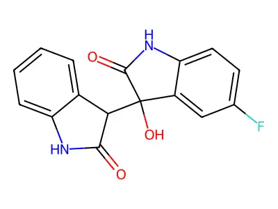 5-fluoro-3-hydroxy-3-(2-oxo-1,3-dihydroindol-3-yl)-1H-indol-2-one structure