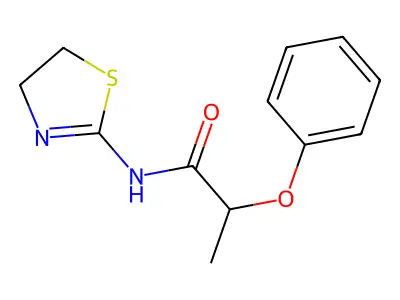 N-(4,5-dihydro-1,3-thiazol-2-yl)-2-phenoxypropanamide structure