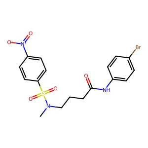 N-(4-bromophenyl)-4-[methyl-(4-nitrophenyl)sulfonylamino]butanamide structure
