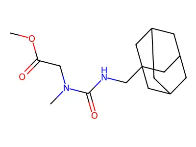 Methyl 2-[1-adamantylmethylcarbamoyl(methyl)amino]acetate structure