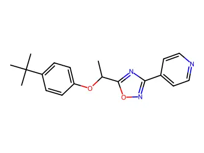 4-{5-[1-(4-Tert-butylphenoxy)ethyl]-1,2,4-oxadiazol-3-yl}pyridine structure