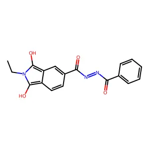 N'-benzoyl-2-ethyl-1,3-dioxoisoindole-5-carbohydrazide structure