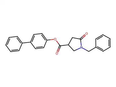 Biphenyl-4-yl 1-benzyl-5-oxopyrrolidine-3-carboxylate structure