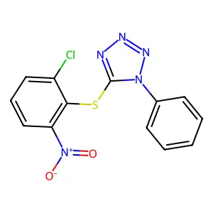 5-(2-Chloro-6-nitrophenyl)sulfanyl-1-phenyltetrazole structure