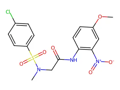 2-[(4-chlorophenyl)sulfonyl-methylamino]-N-(4-methoxy-2-nitrophenyl)acetamide structure
