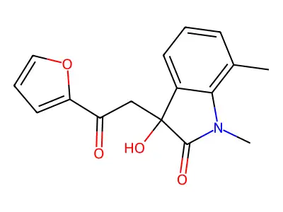 3-[2-(Furan-2-yl)-2-oxoethyl]-3-hydroxy-1,7-dimethylindol-2-one structure