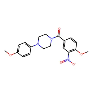 (4-Methoxy-3-nitrophenyl)-[4-(4-methoxyphenyl)piperazin-1-yl]methanone structure