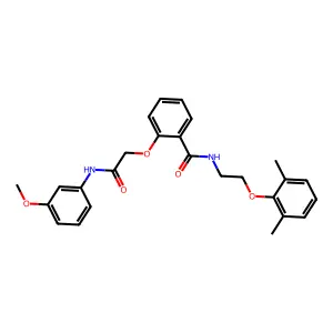 N-[2-(2,6-dimethylphenoxy)ethyl]-2-[2-(3-methoxyanilino)-2-oxoethoxy]benzamide structure